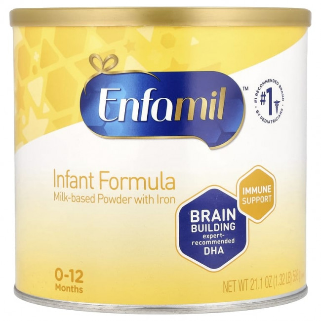 Enfamil, Смесь для младенцев, порошок на молочной основе с железом, для детей от 0 до 12 месяцев, 598 г (21,1 унции) Enfamil, Смесь для младенцев, порошок на молочной основе с железом, для детей от 0 до 12 месяцев, 598 г (21,1 унции)