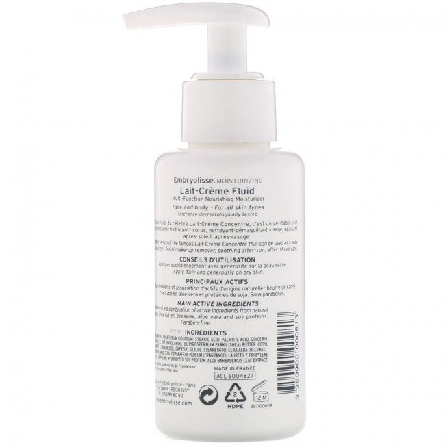 Embryolisse, Lait-Creme Fluide, многофункциональное питательное и увлажняющее крем-молочко, 75 мл (2,54 жидк. унции) Embryolisse, Lait-Creme Fluide, многофункциональное питательное и увлажняющее крем-молочко, 75 мл (2,54 жидк. унции)