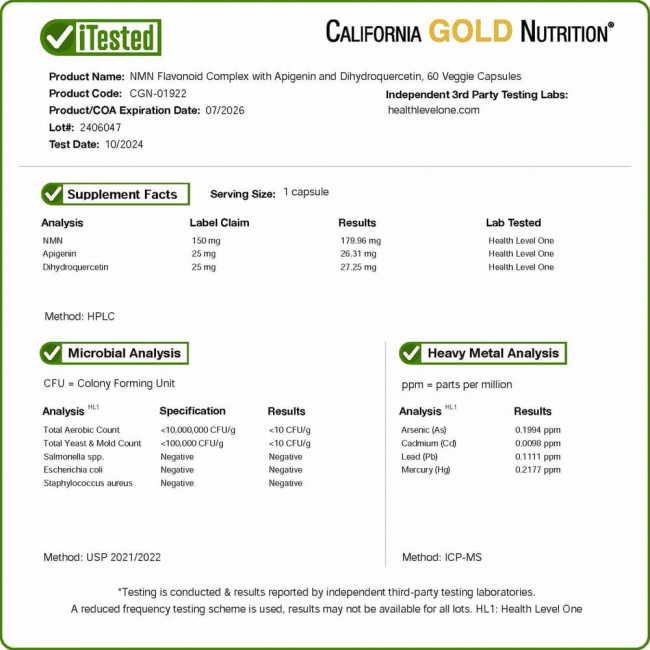 California Gold Nutrition, NMN, комплекс с флавоноидами, 60 растительных капсул California Gold Nutrition, NMN, комплекс с флавоноидами, 60 растительных капсул