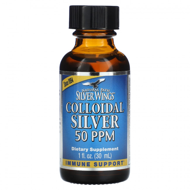 Natural Path Silver Wings, Вертикальный спрей с коллоидным серебром, 50 част. / Млн, 30 мл (1 жидк. Унция)
