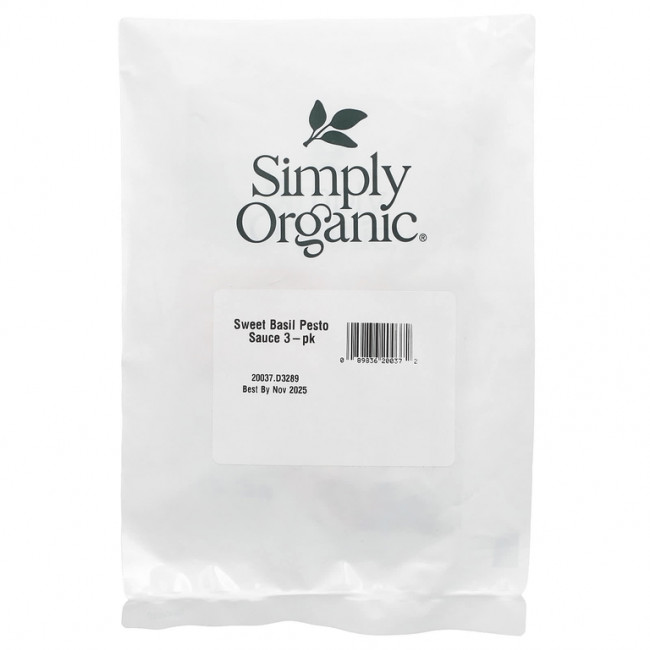 Simply Organic, песто из сладкого базилика, смесь соусов, 3 пакетика, 15 г (0,53 унции) Simply Organic, песто из сладкого базилика, смесь соусов, 3 пакетика, 15 г (0,53 унции)