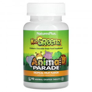 NaturesPlus, Source of Life, Animal Parade, Kid Greenz, вкус натуральных тропических фруктов, 90 животных NaturesPlus, Source of Life, Animal Parade, Kid Greenz, вкус натуральных тропических фруктов, 90 животных