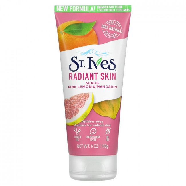 St. Ives, Radiant Skin, скраб для тела «Розовый лимон и мандарин», 170 г (6 унций) St. Ives, Radiant Skin, скраб для тела «Розовый лимон и мандарин», 170 г (6 унций)