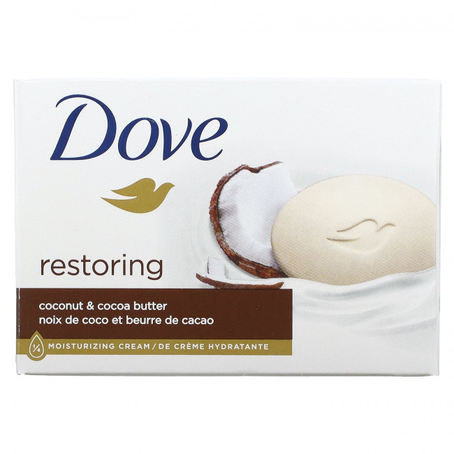 Dove, восстанавливающее, с кокосом и кокосовым маслом, 6 кусков по 106 г (3,75 унции) Dove, восстанавливающее, с кокосом и кокосовым маслом, 6 кусков по 106 г (3,75 унции)