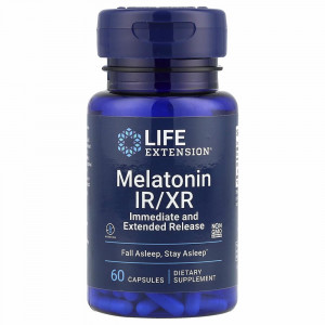 Life Extension, Мелатонин IR / XR, 60 капсул Life Extension, Мелатонин IR / XR, 60 капсул