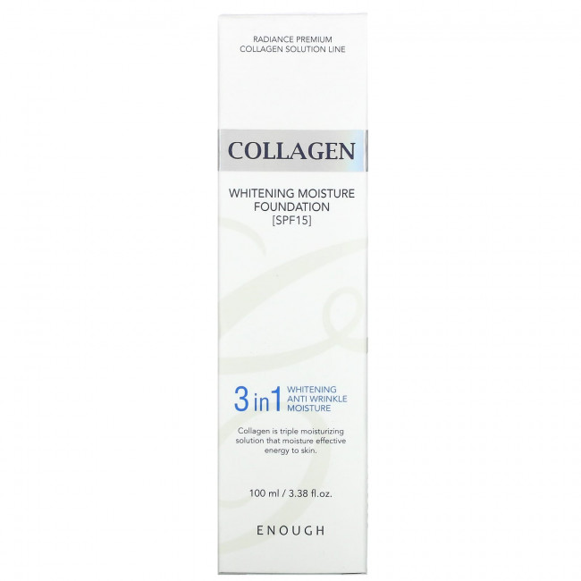 Enough, Collagen, отбеливающая увлажняющая основа, SPF 15, № 13, 100 мл (3,38 жидк. Унции)