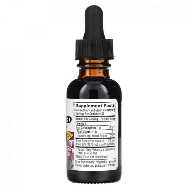 NaturesPlus, Herbal Actives, Косточки винограда, без спирта, 25 мг, 1 жидкая унция (30 мл) NaturesPlus, Herbal Actives, Косточки винограда, без спирта, 25 мг, 1 жидкая унция (30 мл)