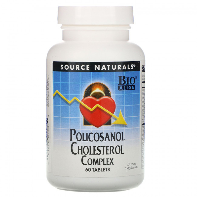 Source Naturals, Противохолестериновый комплекс с поликозанолом, 60 таблеток Source Naturals, Противохолестериновый комплекс с поликозанолом, 60 таблеток