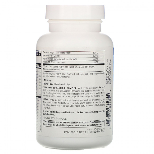 Source Naturals, Противохолестериновый комплекс с поликозанолом, 60 таблеток Source Naturals, Противохолестериновый комплекс с поликозанолом, 60 таблеток