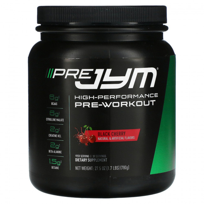 JYM Supplement Science, Pre JYM, высокоэффективное средство перед тренировкой, с вишней, 780 г (1,7 фунта) JYM Supplement Science, Pre JYM, высокоэффективное средство перед тренировкой, с вишней, 780 г (1,7 фунта)