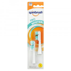 Spinbrush, Pro Whiten, сменные насадки, мягкая щетина, от 3 лет, 2 насадки