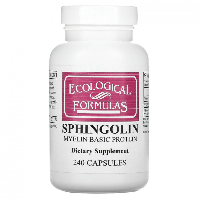 Ecological Formulas, Sphingolin, основной белок миелина, 240 капсул Ecological Formulas, Sphingolin, основной белок миелина, 240 капсул