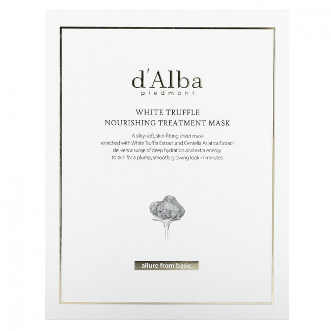 d'Alba, питательная маска для лица с белым трюфелем, 5 шт. по 25 мл (0,84 жидк. унции)