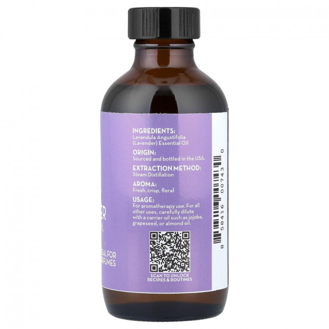Pure Body Naturals, эфирное масло лаванды, 118 мл (4 жидких унции)