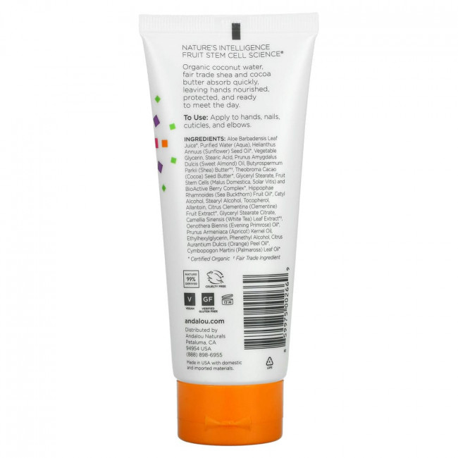 Andalou Naturals, A Force of Nature, крем для рук с маслом ши и облепихой, клементин, 100 vk (3,4 жидк. унции)