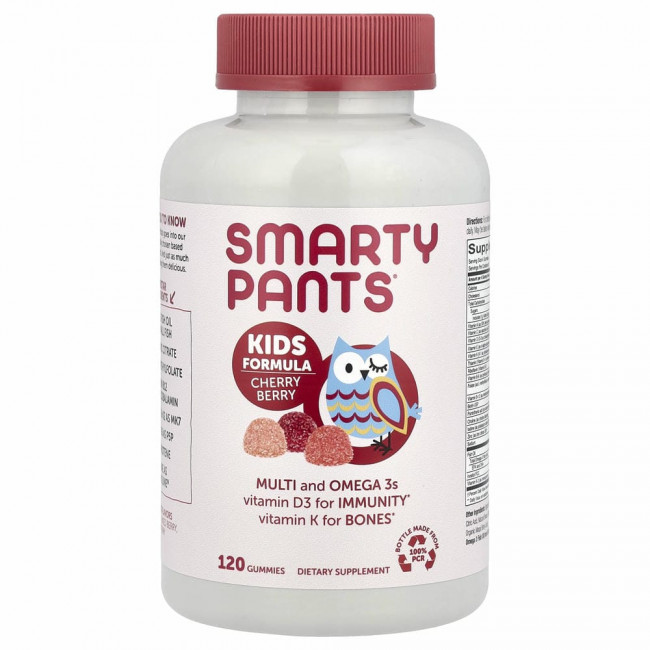 SmartyPants, формула для детей, мультивитамины и омега-3, вишня, 120 жевательных таблеток SmartyPants, формула для детей, мультивитамины и омега-3, вишня, 120 жевательных таблеток