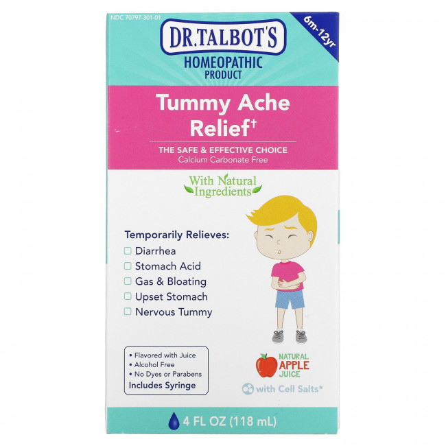 Dr. Talbot's, Tummy Ache Relief, для детей от 6 месяцев до 12 лет, со вкусом натурального яблочного сока, 118 мл (4 жидк. Унции) Dr. Talbot's, Tummy Ache Relief, для детей от 6 месяцев до 12 лет, со вкусом натурального яблочного сока, 118 мл (4 жидк. Унции)