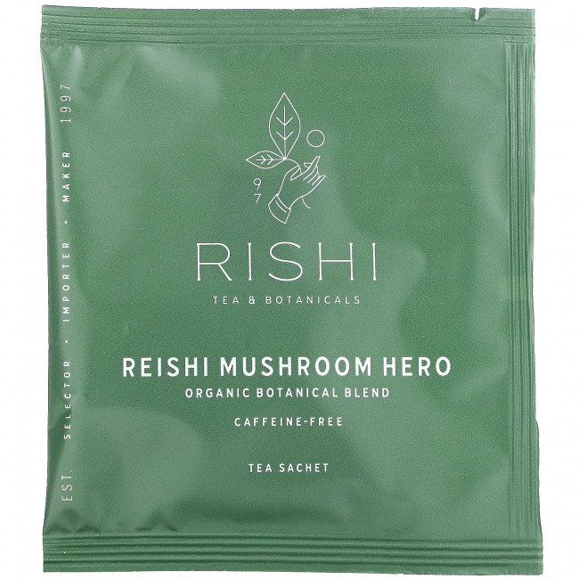 Rishi Tea, Органическая ботаническая смесь, гриб рейши, 15 пакетиков, 46,5 г (1,64 унции)