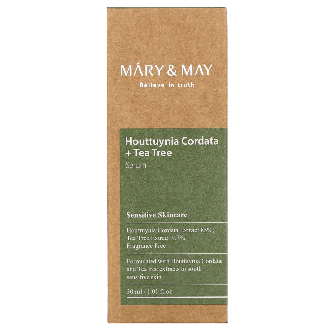 Mary&May, Houttuynia Cordata + сыворотка с чайным деревом, 30 мл (1,01 жидк. Унции)