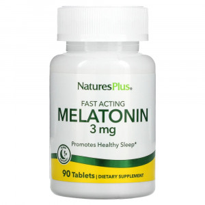 NaturesPlus, Мелатонин быстрого действия, 3 г, 90 таблеток NaturesPlus, Мелатонин быстрого действия, 3 г, 90 таблеток