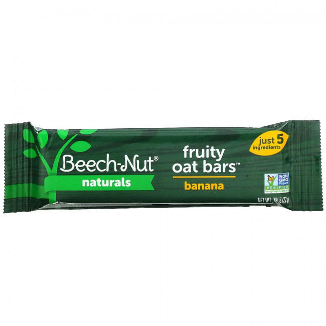 Beech-Nut, Naturals, фруктовые овсяные батончики, этап 4, банан, 5 батончиков, 22 г (0,78 унции)