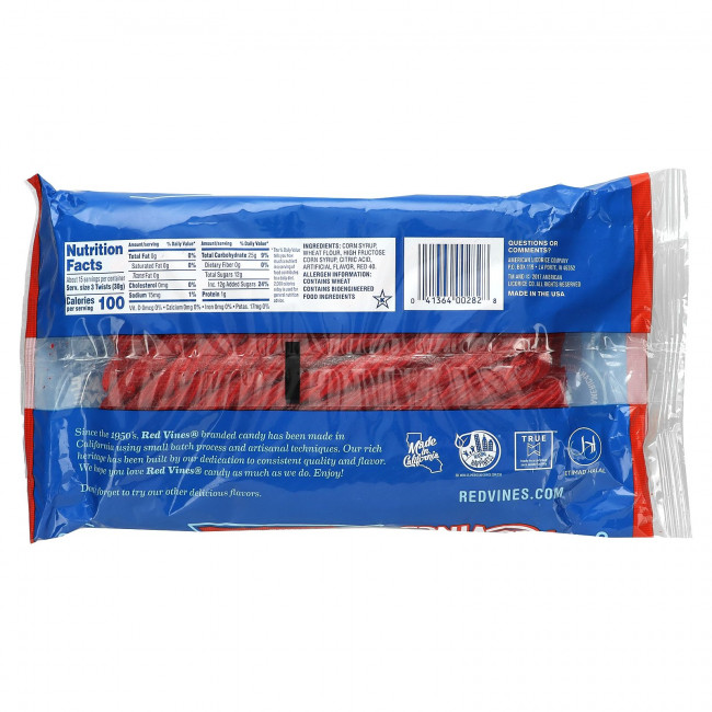 Red Vines, Jumbo Red Twist, оригинальный красный, 453 г (16 унций)