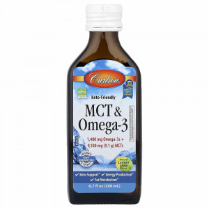 Carlson Labs, MCT и омега-3, натуральный вкус «лимон-лайм», 200 мл (6,7 жидких унций)