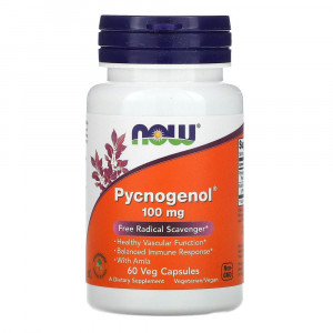 NOW Foods, Pycnogenol, 100 мг, 60 растительных капсул