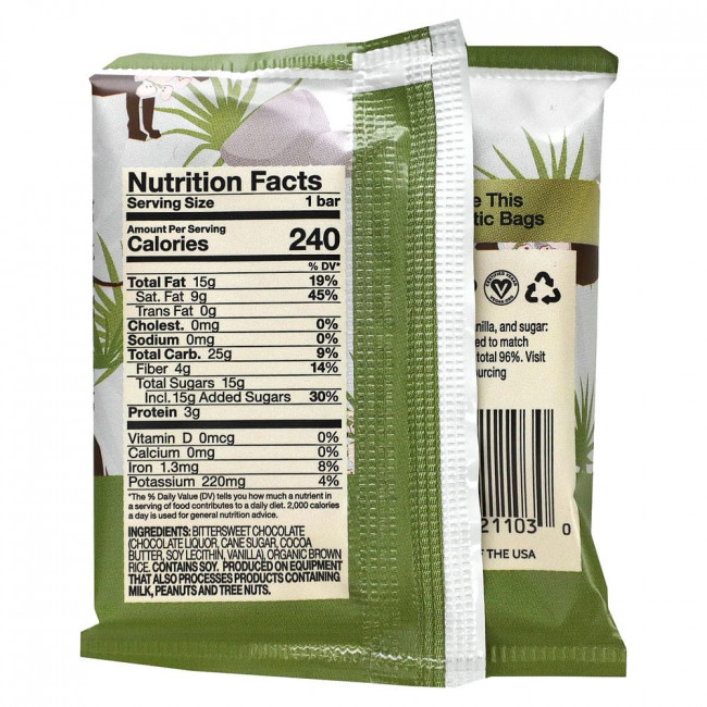 Endangered Species Chocolate, Rice Crisps, 60% Cocoa Dark Chocolate, 1.5 oz (42.5 g)