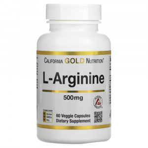 California Gold Nutrition, AjiPure, L-аргинин, 500 мг, 60 растительных капсул California Gold Nutrition, AjiPure, L-аргинин, 500 мг, 60 растительных капсул