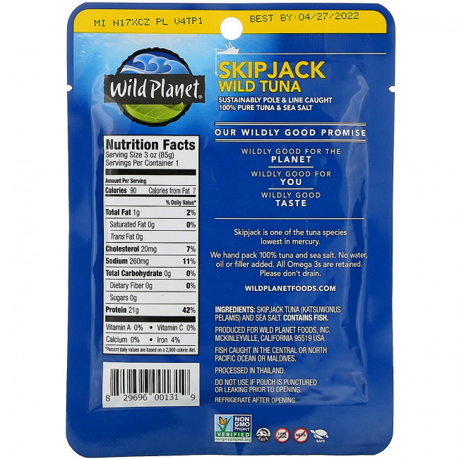 Wild Planet, Дикий тунец, 85 г (3 унции)
