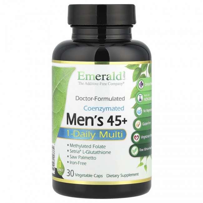 Emerald Laboratories, мультивитаминный комплекс, для мужчин от 45 лет, 1 раз в день, 30 вегетарианских капсул