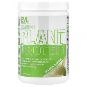 EVLution Nutrition, комплексный растительный протеин, натуральная ваниль, 0,66 фунта (300 г)