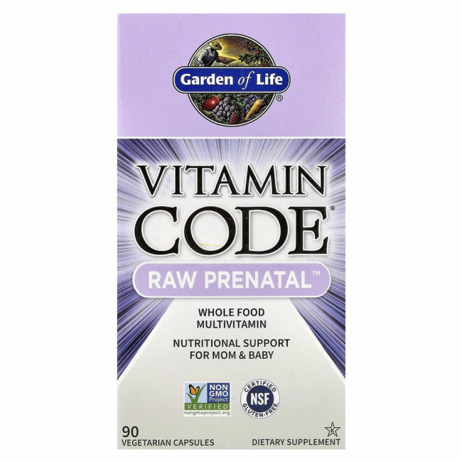 Garden of Life, Vitamin Code, RAW Prenatal, 90 вегетарианских капсул