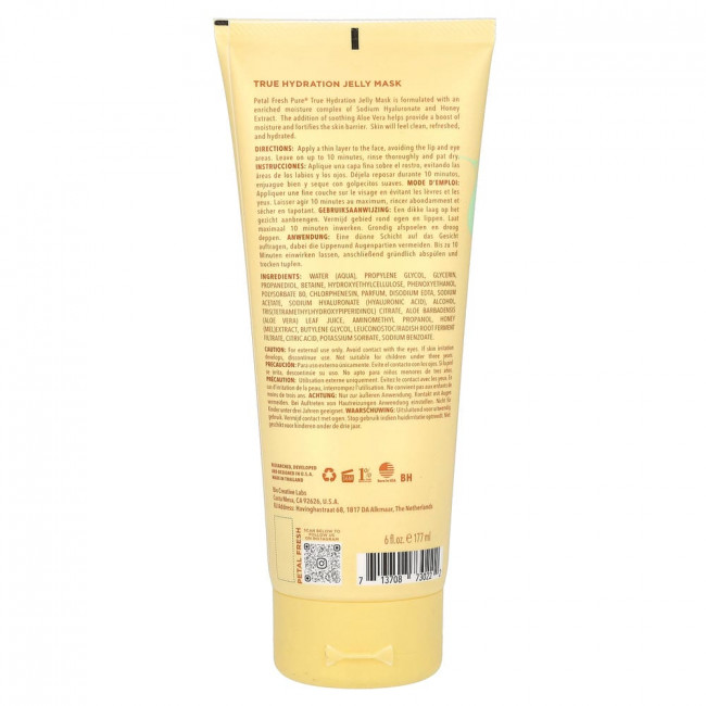 Желейная маска для лица Petal Fresh, Pure, True Hydration с экстрактом меда и алоэ вера, 177 мл (6 жидких унций)