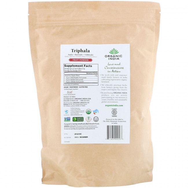 Organic India, Triphala, фруктовый порошок, 454 г (16 унций) Organic India, Triphala, фруктовый порошок, 454 г (16 унций)