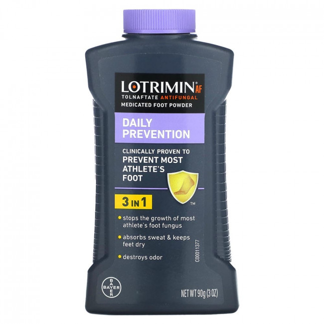 Lotrimin, лечебный порошок для ежедневной профилактики грибка стопы, 90 г (3 унции)