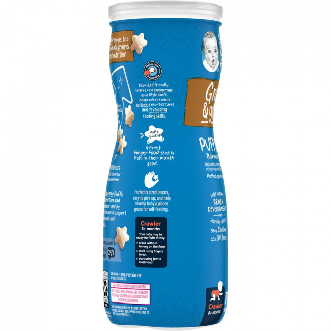 Gerber, Puffs, злаковые подушечки, для малышей от 8 месяцев, клубника и яблоко, 42 г (1,48 унции) Gerber, Puffs, злаковые подушечки, для малышей от 8 месяцев, клубника и яблоко, 42 г (1,48 унции)