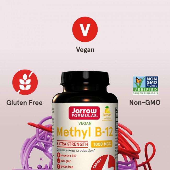 Jarrow Formulas, метил B12, лимон, 1000 мкг, 100 жевательных пастилок