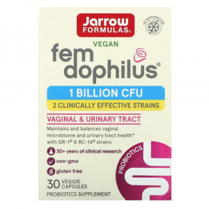 Jarrow Formulas, Fem Dophilus для женщин, 30 растительных капсул Jarrow Formulas, Fem Dophilus для женщин, 30 растительных капсул