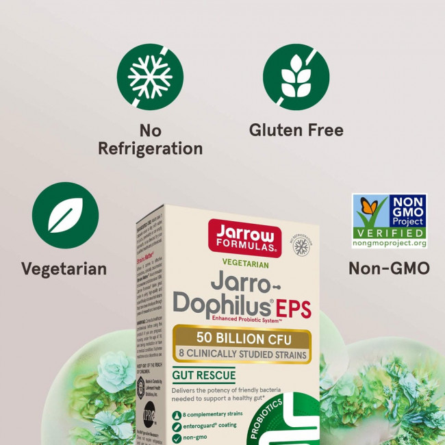 Jarrow Formulas, Jarro-Dophilus EPS, 50 млрд, 30 вегетарианских капсул Enteroguard