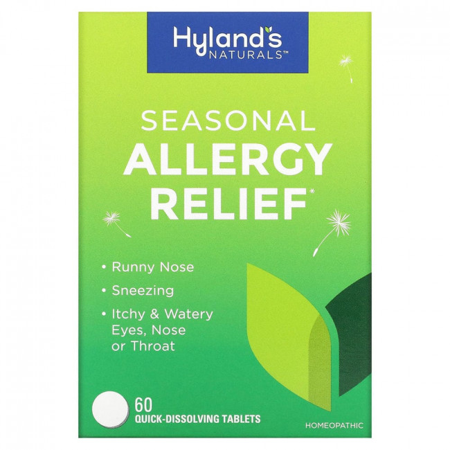 Hyland's, Seasonal Allergy Relief, 60 быстрорастворимых таблеток Hyland's, Seasonal Allergy Relief, 60 быстрорастворимых таблеток