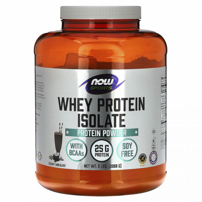 NOW Foods, Sports, изолят сывороточного протеина, со вкусом кремового шоколада, 2268 г (5 фунта)