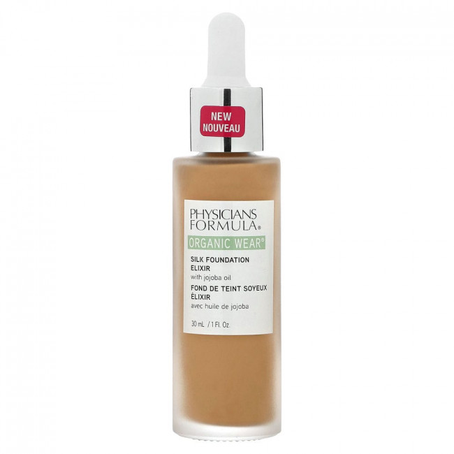 Physicians Formula, Organic Wear, эликсир для шелковой основы с маслом жожоба, для загара, 30 мл (1 жидк. Унция)