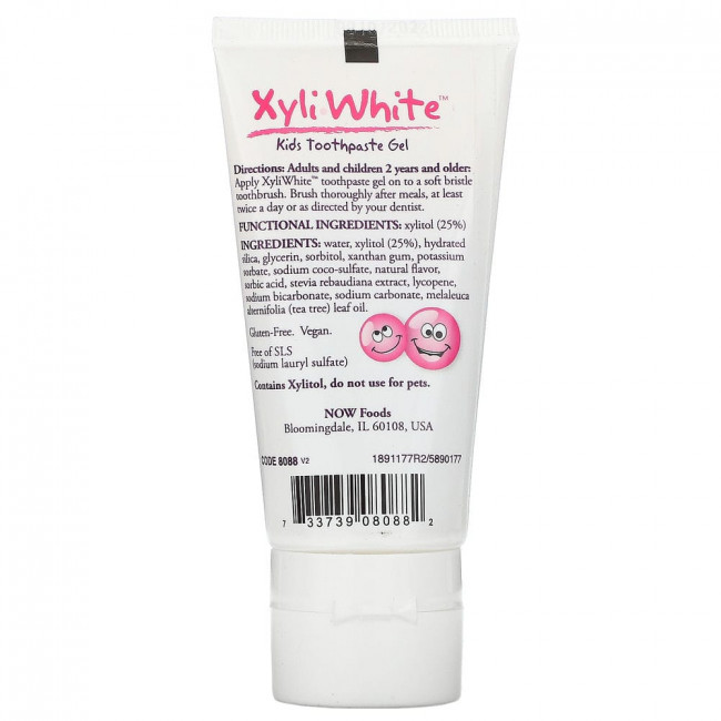 NOW Foods, Solutions, XyliWhite, детская зубная гель-паста, со вкусом жевательной резинки, 85 г (3 унции)