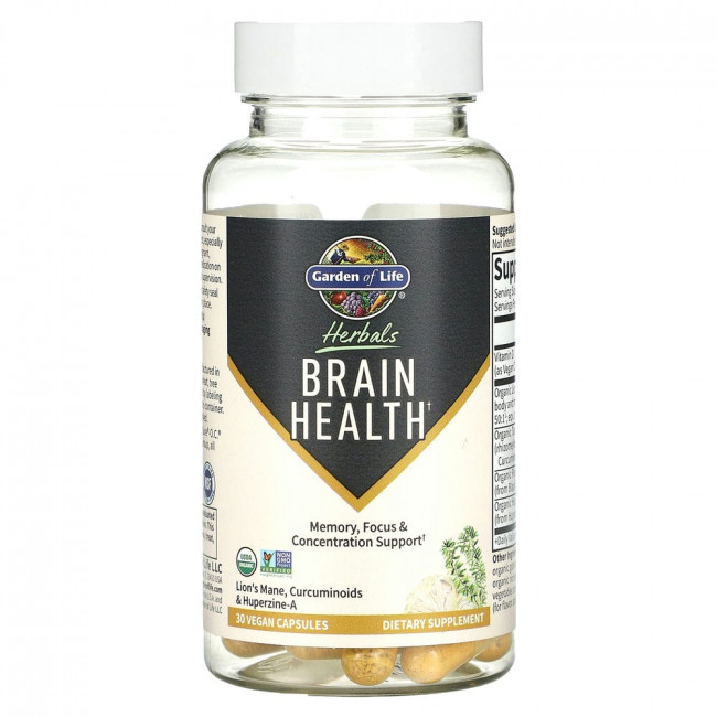 Garden of Life, Herbals, Brain Health, Mint, 30 Vegan Capsules