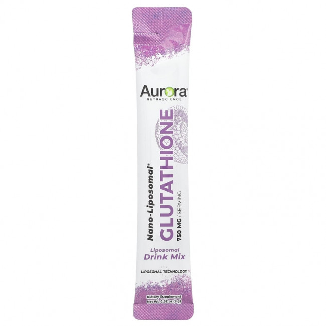 Aurora Nutrascience, Nano-Liposomal, глутатион, смесь для приготовления липосомальных напитков, 750 мг, 30 пакетиков по 9 г (0,32 унции)