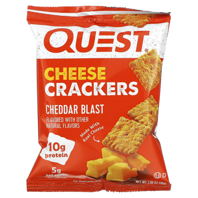 Quest Nutrition, Сырные крекеры, чеддер, 4 пакетика по 30 г (1,06 унции) Quest Nutrition, Сырные крекеры, чеддер, 4 пакетика по 30 г (1,06 унции)