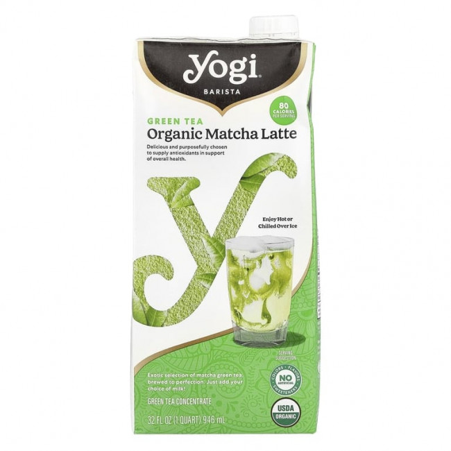 Yogi Tea, Barista, органический латте матча, концентрат зеленого чая, 946 мл (32 жидк. Унции) Yogi Tea, Barista, органический латте матча, концентрат зеленого чая, 946 мл (32 жидк. Унции)
