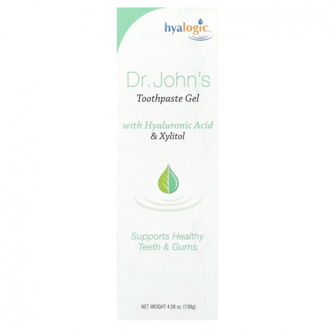Hyalogic, зубная паста-гель Dr. John's с гиалуроновой кислотой и ксилитом, мятный вкус, 130 г (4,58 унции) (товар снят с производства)